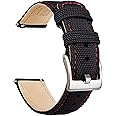 Ritche Christmas Gift Sailcloth Watch Band Quick Release Watch Strap Compatible with Samsung Galaxy Watch 6 Band Classic 43mm 47mm 40mm 44mmTimex / Seiko / Fossil / Citizen Watch Bands for Men Women, Valentine's day gifts for him or her, White Elephant Gifts, Stocking Stuffers for Men