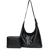 Hobo Bag for Women, Soft Vegan Leather Slouchy Shoulder Tote Purse with Matching Pouch, Adjustable Strap & Magnetic Closure