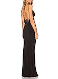 Capuffy Women Drape Neck Formal Maxi Dresses Lace