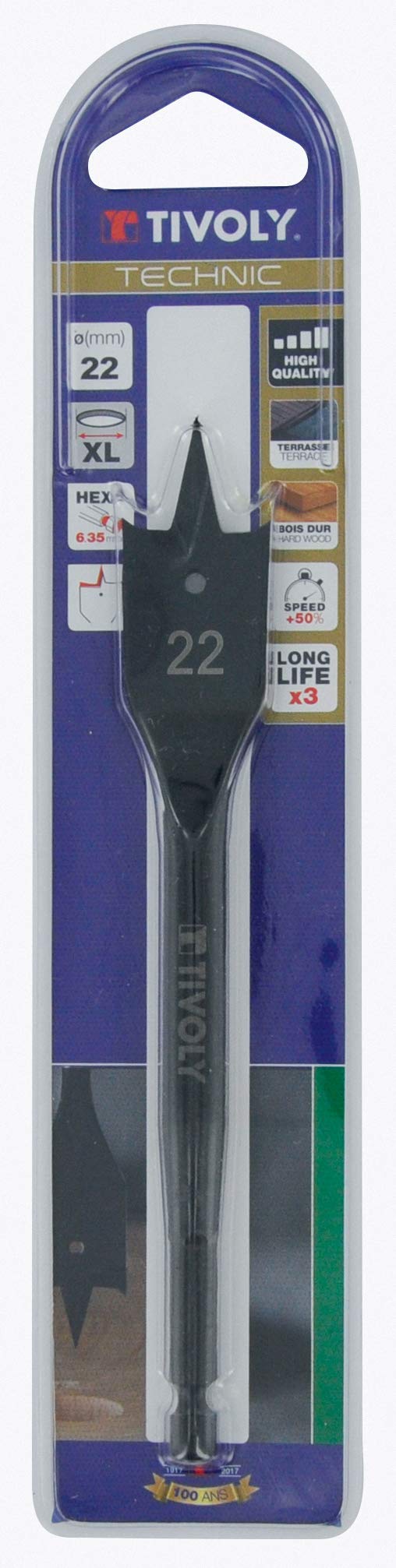 Tivoly 10802521800 Flat Wood Drill Bit Diameter 18 mm