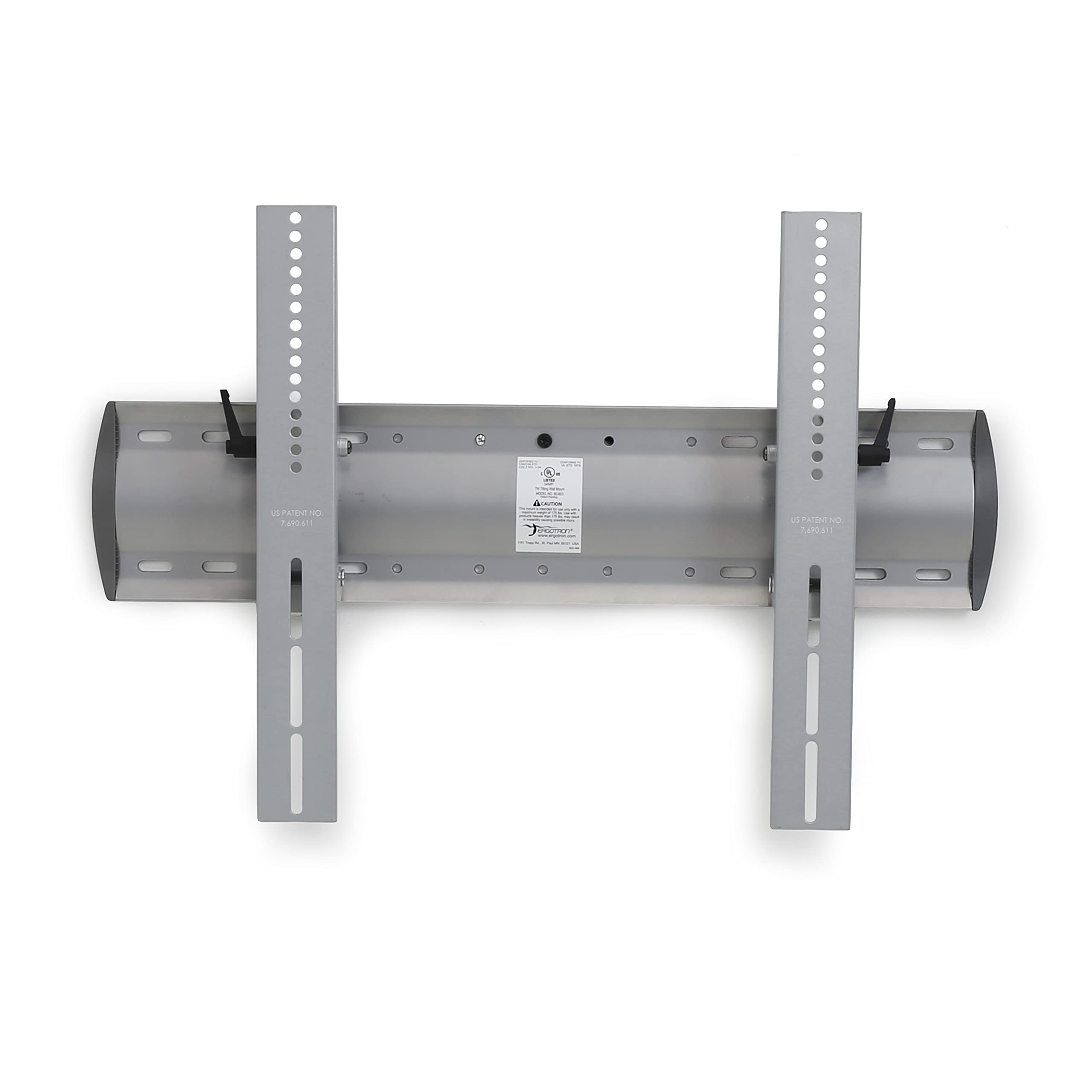 Ergotron – TM Tilting Wall Mount, VESA TV Wall Mount – for Heavy Monitors or TVs greater than 32 inches, 0-79.4kg, VESA Width Up to 600 mm – Silver (61-143-003)