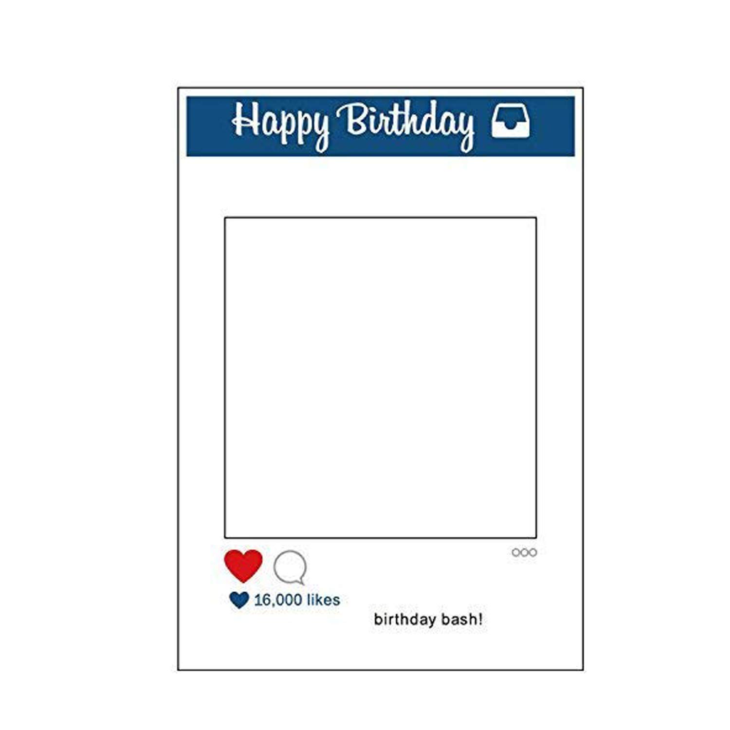 Trimming Shop Happy Birthday Photo Booth Funny Selfie Frame for Birthday Party Decorations, Photography, Fun, Special Occasions, Event Decor, 48cm x 69cm, 1pc