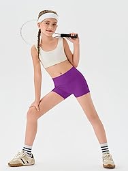 Haloumoning Girls Athletic Shorts Kids High Waisted