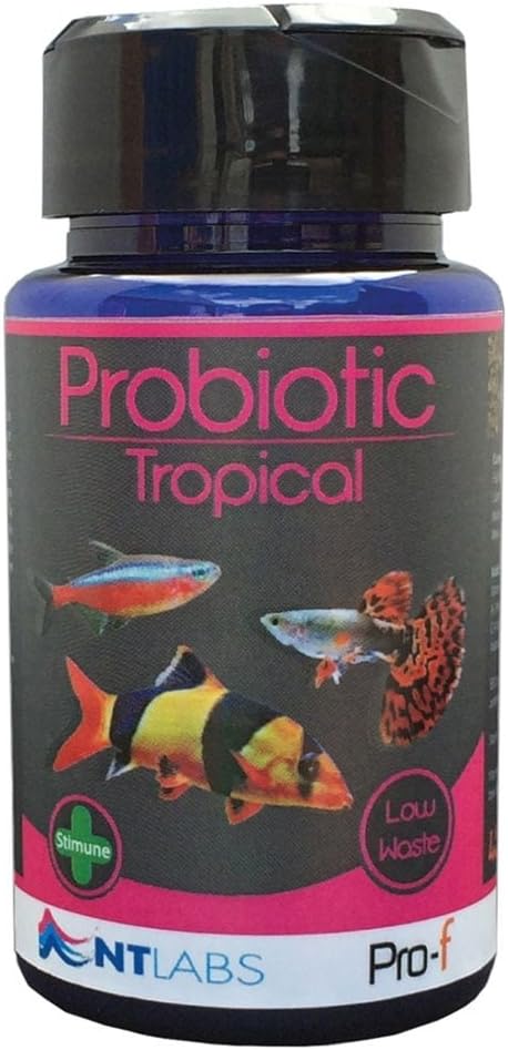 NT Labs Pro-f Probiotic Tropical Fish Food, Premium Granules for Freshwater Aquarium Fish Slow & Fast Sinking, Spirulina