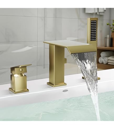 Mezclador De Bañera De Cascada, Grifo De Ducha Mural Con Ducha De Mano De Latn Fro Y Calor Disponibles Plateado 26778642