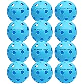 Warping Point Pickleball Balls | 26 Holes, 40 Holes | 4 Pack, 12 Pack | Meet USAPA Specifications | High Bounce Durable Practice Pickle Ball for Beginner & Intermediates | Orange, Blue, Yellow, Green