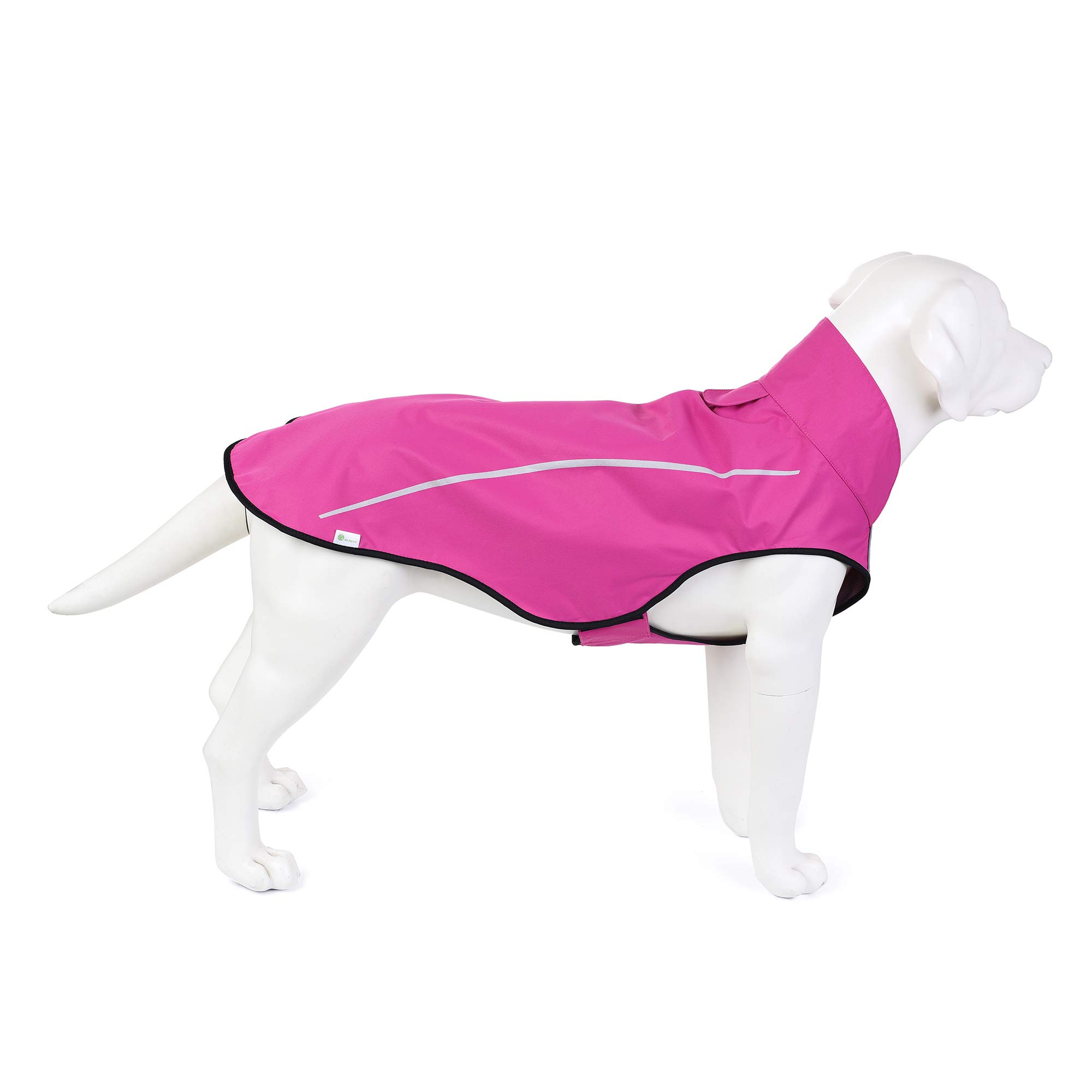 Mile High Life | Dog Raincoat | Adjustable Water Proof Pet Clothes | Lightweight Rain Jacket with Reflective Strip | Easy Step in Closure (XS,Hot Pink)
