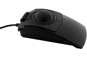 X-keys L-Trac Black USB Trackball Ergonomic 5-Button Backlit (Black)