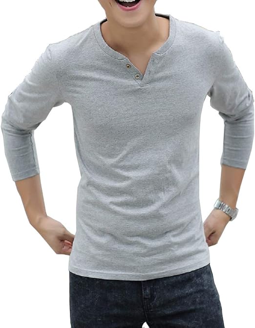 Amazon Levife レバイフ ロングtシャツ ヘンリーネック ロンt 大きいサイズ メンズ Tシャツ カットソー 通販