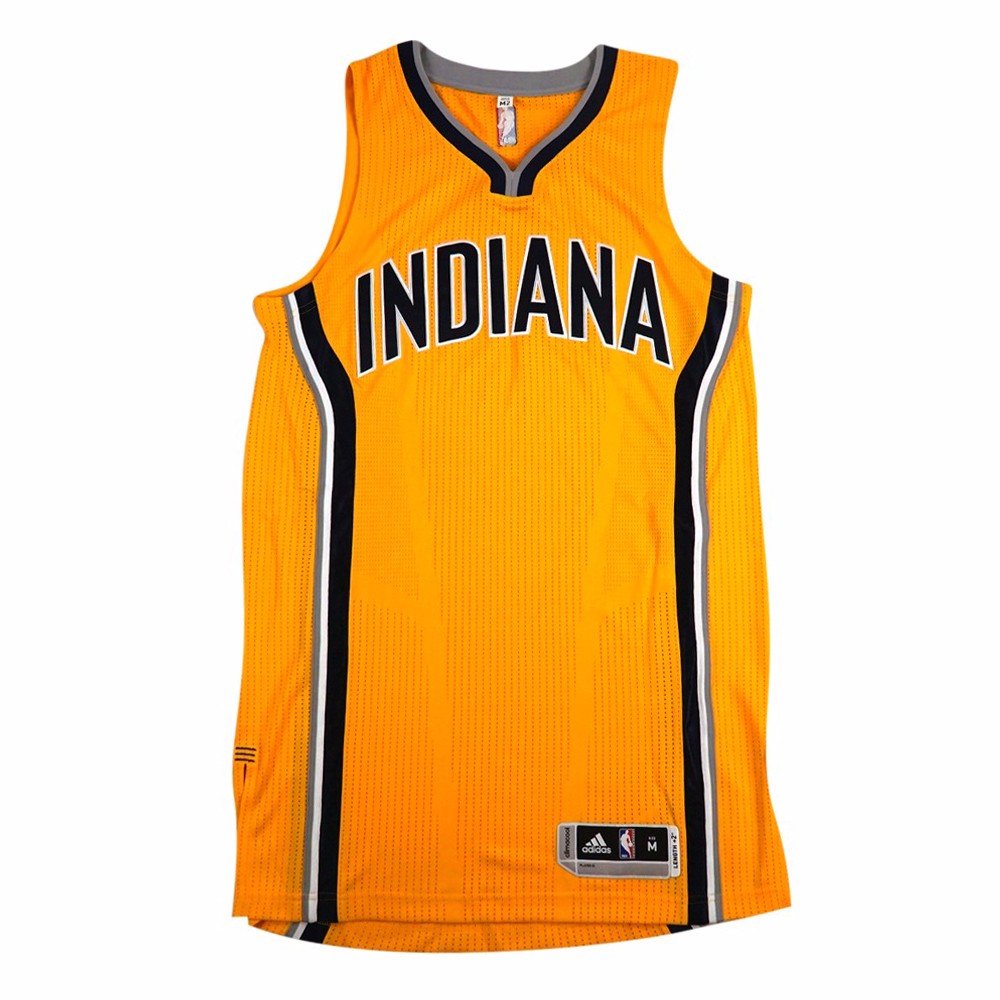 adidas Indiana Pacers NBA Gold NBA Authentic On-Court Team Issued Pro Cut Jersey Jersey for Men (XLT