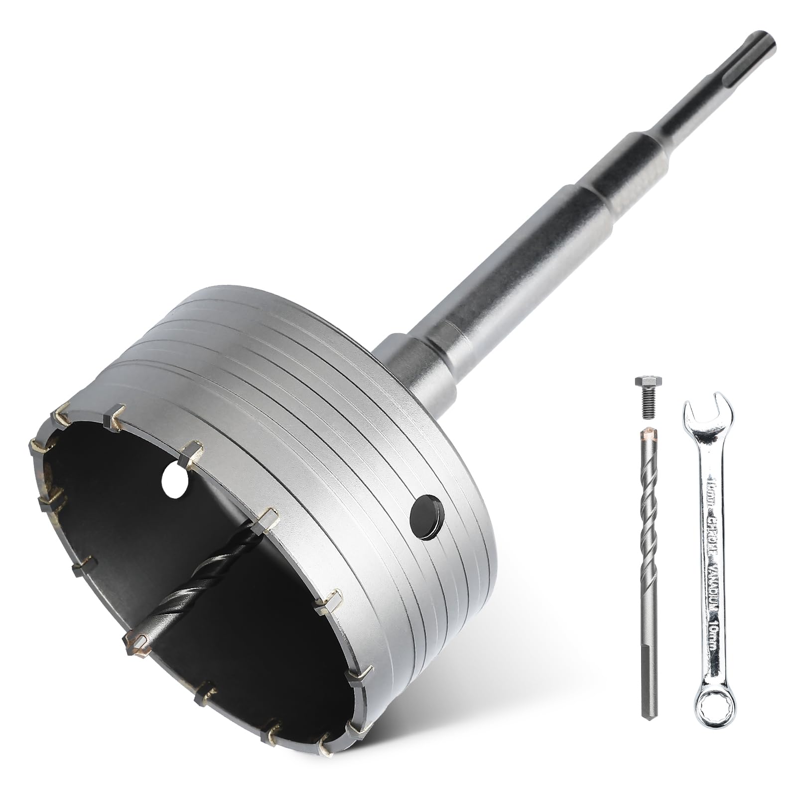 hsawbit 115mm Core Drill Bit SDS Concrete Hole Cutter with 220mm SDS Shank, Masonry Hole Saw Wall Hole Cutter Holesaw for Concrete Brick Wall Stone