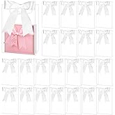 Youdaju 24 Pcs Clear Plastic Gift Bag with Die Cut Handles Reusable Bag Transparent PVC Gift Bag Party Favor Bags with Ribbon for Wedding Bridal Party Baby Shower Birthday Christmas (7x10x3.1 White)