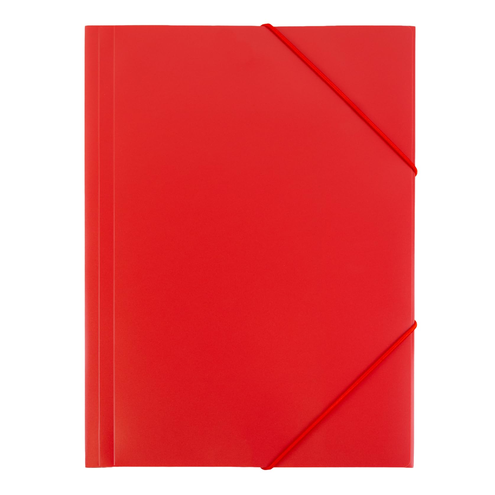 RAYLU PAPER - A4 Folder with Elastic Bands and Flaps - Storage Folders for Documents, Office and School, Made with 100% Recyclable Polypropylene (A4, Red)