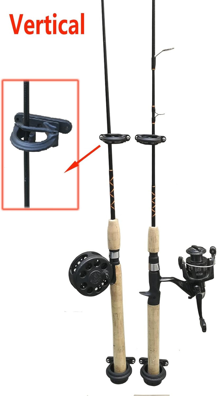 Brocraft (Set of 2) Fishing Wall Rod Holders/Fishing Rod Storage Black Sports