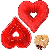 SILIVO Heart Shaped Bundt Cake Pans(2 Pack) - 8 inch Nonstick Silicone Heart Shaped Fluted Cake Pan for Buntz Cakes,Fluted Cakes and Brownies