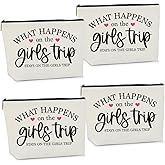 4 Pcs Girls Trip Gifts Weekend Gifts for Women Girls Trip Favors Makeup Bag Cosmetic Bag for Female Lady Girl Daughter Friend Coworker Niece Weekend Bag Vacation Christmas Birthday