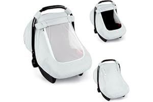 Muslin Car Seat Covers for Babies, Summer Baby Car Seat Cover for Boys Girls with Breathable Window, Lightweight Infant Car S
