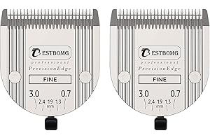 BESTBOMG Professional Animal Dog Pet 5-in-1 Adjustable Fine Blade Cut Length 0.7-3mm,Compatible with Wahl Arco,Bravura,Chromado,Creativa,Figura and Motion Clippers(2 PCS)