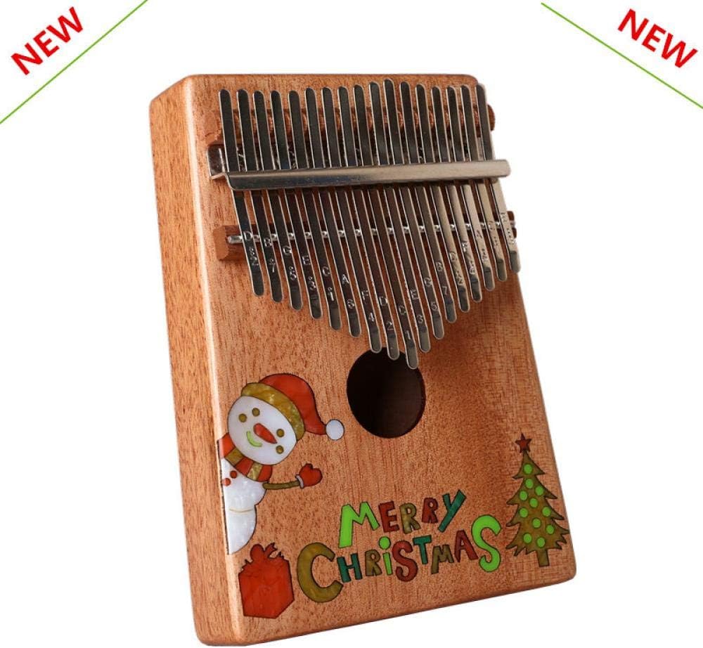 17-key Kalimba Anti-rust Thumb Piano Christmas Pattern Design Delicate Musical Instrument Traditional Musician Christmas Gift, Christmas