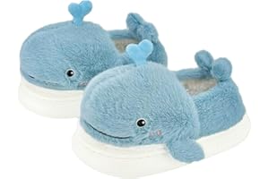 XIXITIAO Girls Boys Cow Slippers for Toddler Kids, Cute Fuzzy Cartoon Animal Slippers, Christmas Fluffy House Bedroom Shoes for Indoor