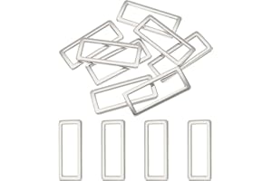uxcell 8pcs Metal Flat Rectangle Ring, Rectangular Buckle Rings Square Strap Webbing Loop for Bag Belt Purse DIY