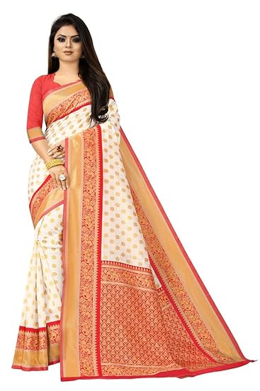 Women Jacquard Kanchipuram Soft Silk Saree With Blouse
