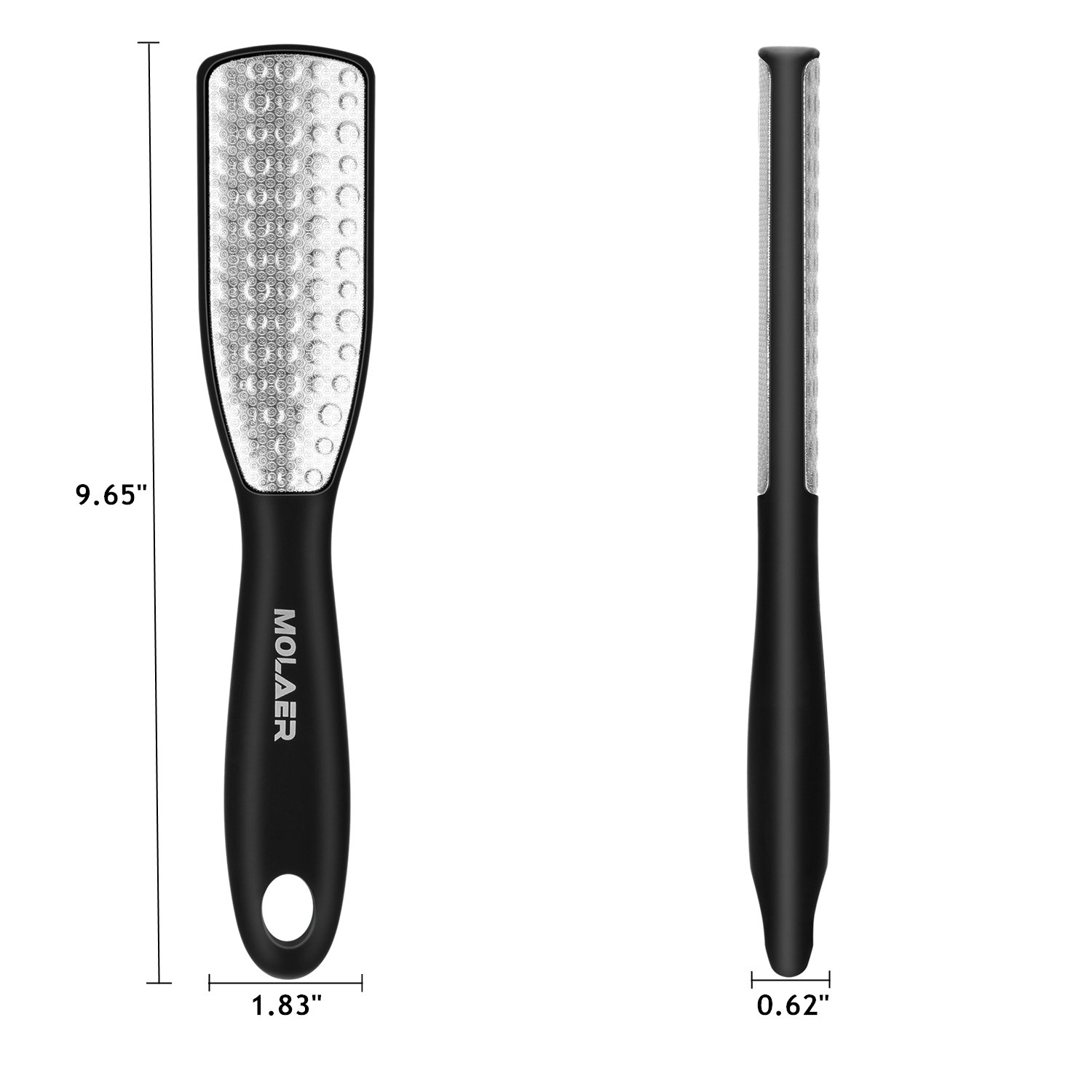 Foot File, 2-Sided Callus Remover, MOLAER Hypoallergenic Foot Care Pedicure Tool to Remove Dead Skin, Stainless Steel Surface, Used on Both Wet and Dry Feet : Beauty