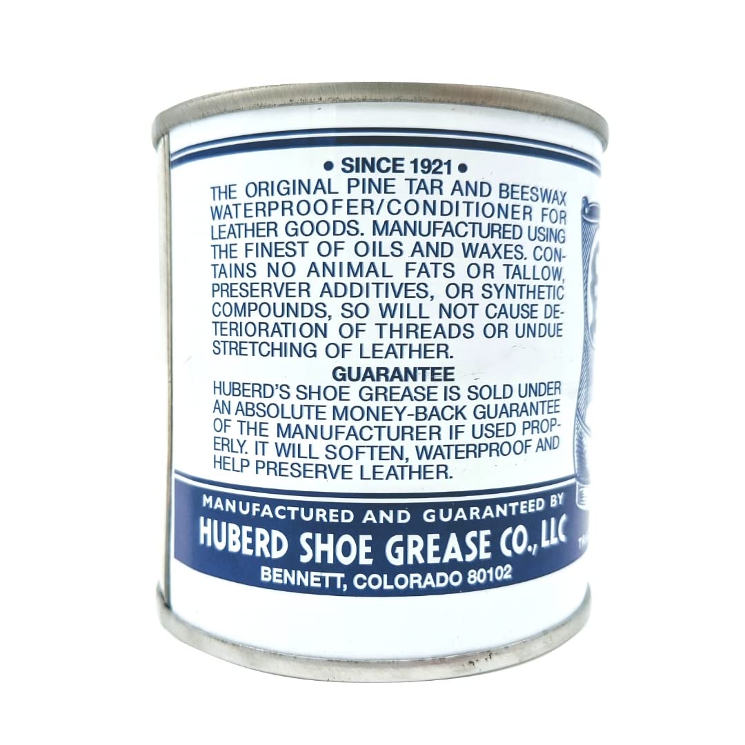 Huberd Shoe Grease Co. Huberd’s Shoe Grease (7.5oz) - Leather conditioner and waterproofer since 1921. Waterproofs, softens and conditions boots, shoes, bags, belts, jackets, car seats, gloves, furniture, saddles and tack.