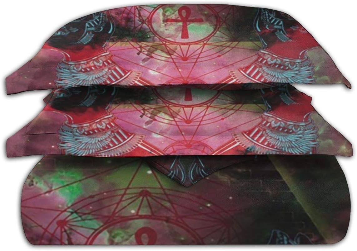 Amazon Co Jp 布団カバー シングル 3点セット 寝具カバー セット ベッド用 布団用 掛け布団カバー サイケデリックなエジプトのピラミッドファラオヘルハウンド 肌に優しい Home Kitchen