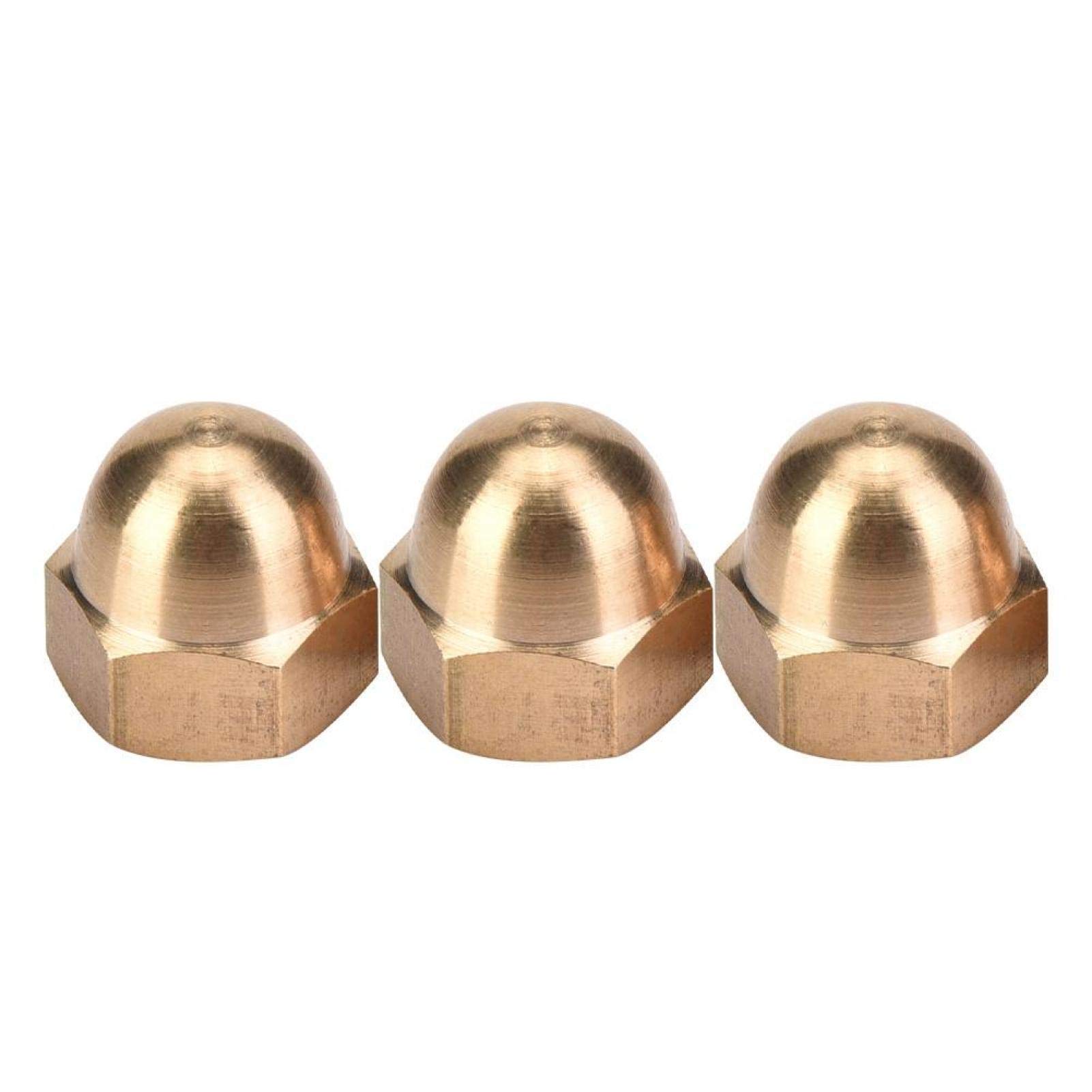 Acorn Nut Brass Acorn Hex Nut High Hardness M3-M12 Dome Cap Nut 7 Types Vehicle Fasteners Set with Box(M12 5PCS)