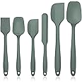 JLiup Silicone Spatula Set of 6, Rubber Spatulas Silicone Food Grade, Kitchen Utensils Set Heat Resistant Nonstick Easy to Clean Dishwasher Safe for Baking,Cooking,Mixing (Green)
