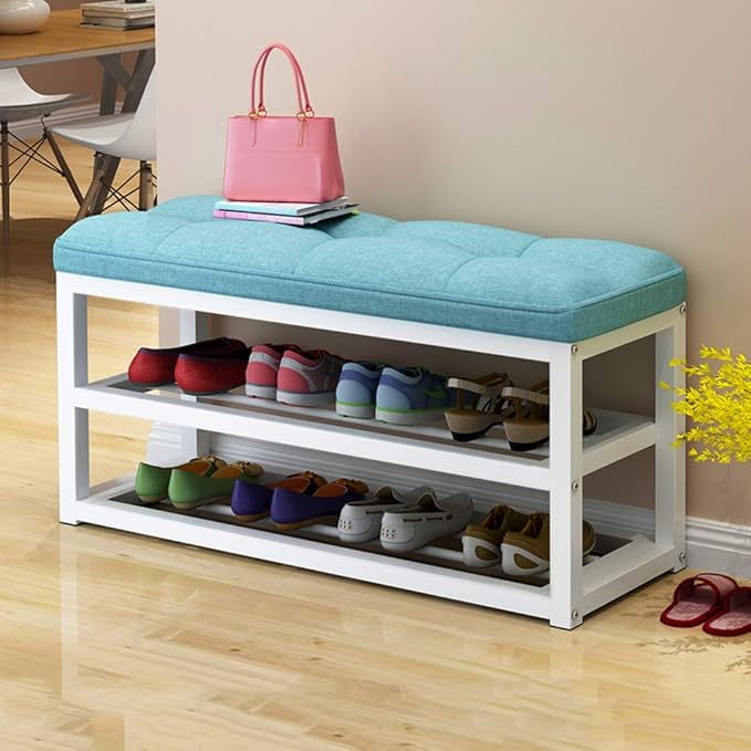 Estante De Almacenamiento De Banco De Asiento Acolchado, Cojín Superior