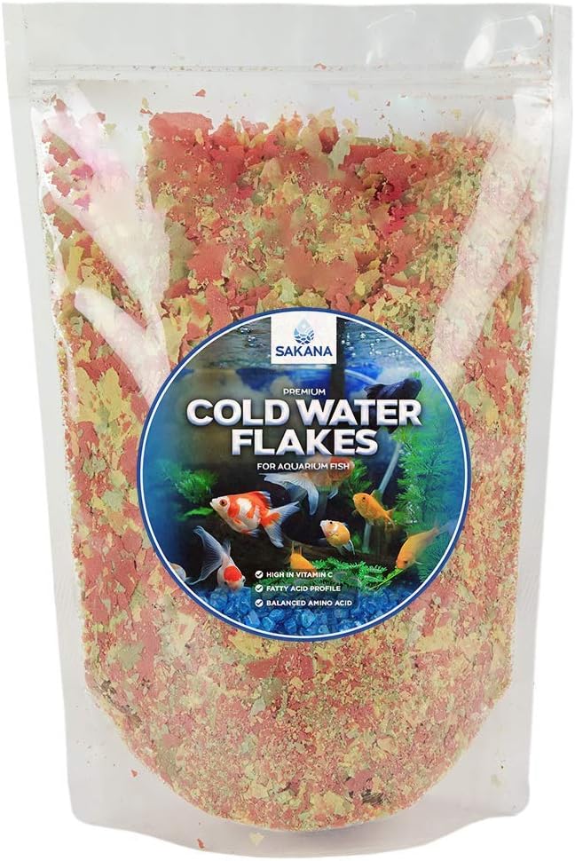 Sakana Cold Water Flakes | Premium Quality Nutritious Fish Food Mixture | Healthy and Natural Daily Feed for Aquarium Animals | High In Protein, Great Source of Vitamins & Easily Digestible (50g)