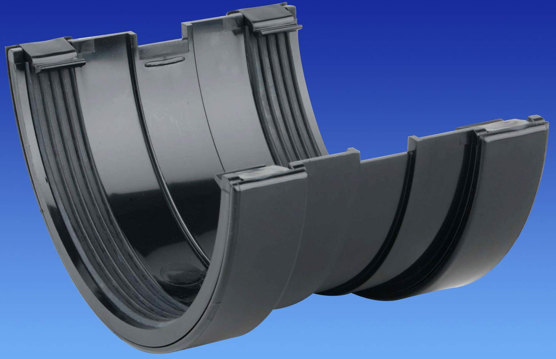 OSMA EP-6T609b Black Roofline Commercial 150mm (6") Half Round Gutter Union