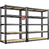 ZEUKMXOO 72" H Storage Shelves,Storage Shelves Heavy Duty,2400LBS Metal Shelving Units,Adjustable Garage Shelving Heavy Duty for Garage Storage,Warehouse,16"x35.5"x72",2 Pack
