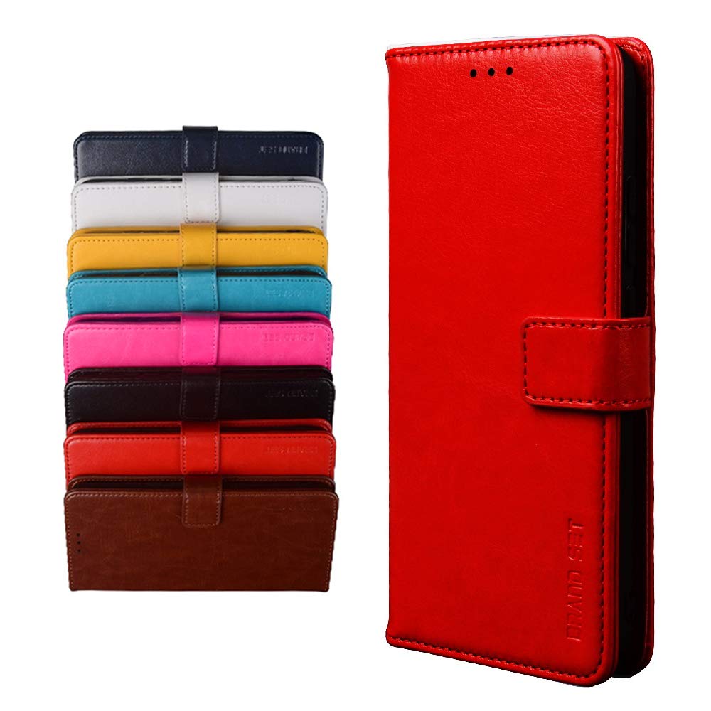 BRAND SET Case for Ulefone Note 8P Wallet Case, PU Leather with Magnetic Closure Card Holder Stand Cover, Leather Wallet Flip Phone Cover for Ulefone Note 8P-Red