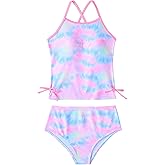 Sewetier Girls Tankini Swimsuit 2-Piece Beach Sport Bathing Suit Set Hawaiian Swimwear for 5-12Years