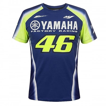218 VR46 Valentino Rossi # 46 MotoGP Herren T-Shirt in Blau Yamaha Factory Racing