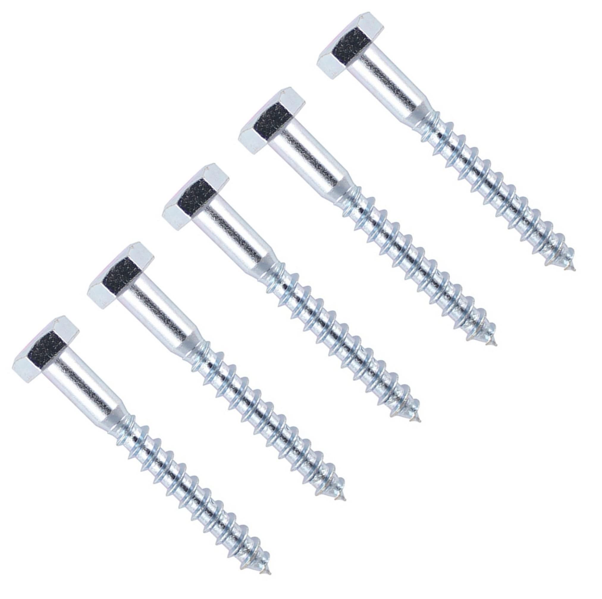 TERF® M10 X 90mm Coach Screws Hex Head M10 (10mm) X 90mm Wood Masonry Brick Concrete Wall Fixing Lag Screw Bolts for Aerial Satellite Dish TV Bracket Fence Shelves Mounting Decking - Pack of 10