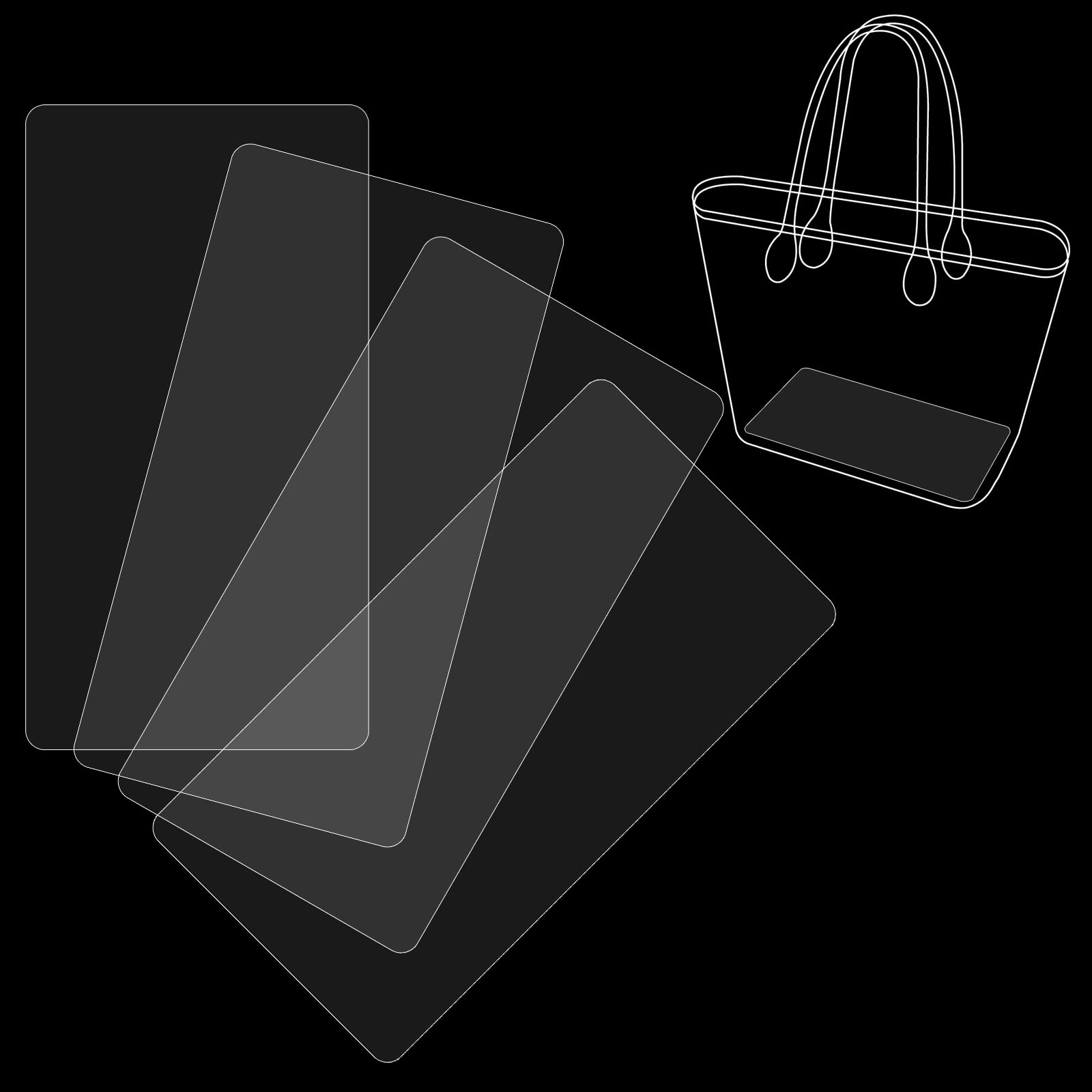 PH PandaHall 4pcs Handbag Base Shaper, 11.8 x 5.9 Inch Handbag Liner Crochet Bag Base Purse Bottom Tote Bag Insert Bag Shaper for Basket Knitting Bag Making, Acrylic