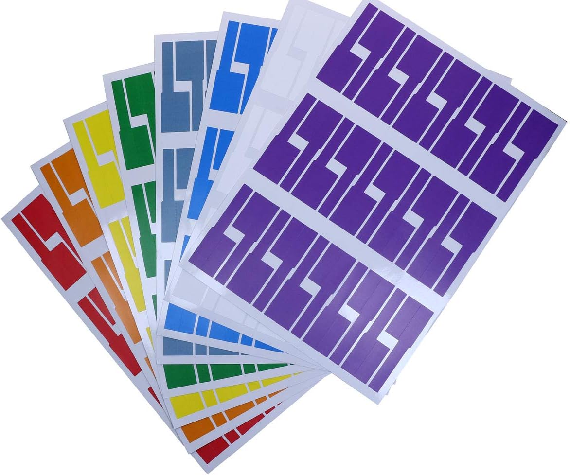 Mini Skater 240 Labels 8 Sheet Colorful Waterproof Cord Labels Tags Write on Stickers Tear Resistant Flexible Works Cord Identification Labels for Laser Printer (8 Sheet (240 Labels)) : Office Products