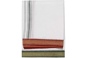 Kolakeer™ Men's Cotton Color Dhoti - 1.8 Mtrs South Indian Thalapathy Style Single Layer Dhoti Veshti Mundu