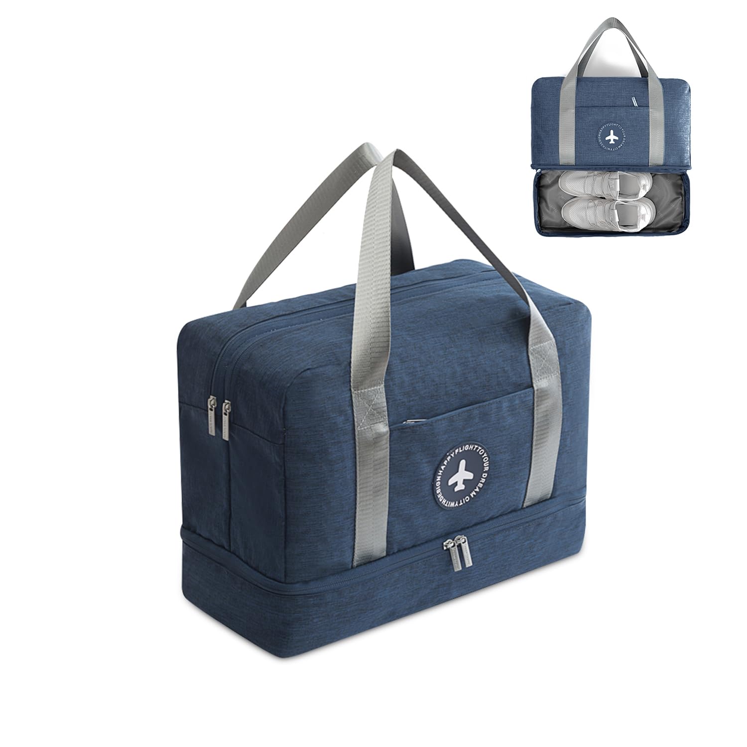 FANDARE Travel Duffel Bag for Women & Men Waterproof Overnight Weekend Bag Lightweight Travel Luggage Bag for Sports, Gym, Vacation Blue