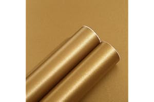 TAOGIFT Self Adhesive Vinyl Brushed Metallic Gold Stainless Steel Contact Paper for Fridge Refrigerator Dishwasher Stove Kitchen Appliances 15.7x117 Inches
