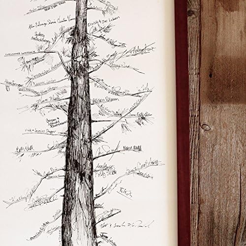 Conifer guestbook alternative tree, hand drawn design - Great host/hostess gift with and 1 pen