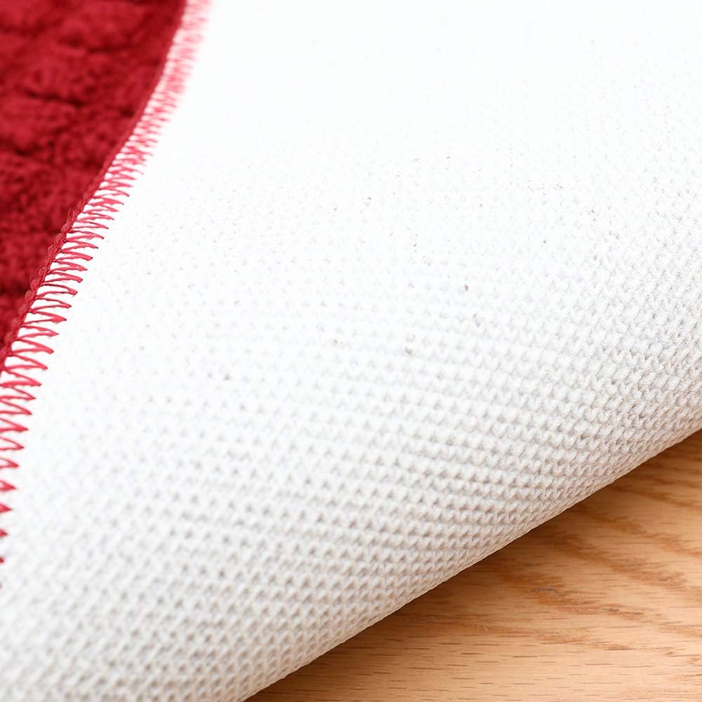 COSY HOMEER 32X20 Inch Anti Fatigue Kitchen Rug Mats are Made of 100% Polypropylene Half Round Rug Cushion Specialized in Anti Slippery and Machine Washable (32x20in Burgundy 1pc): Kitchen & Dining