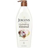 Jergens Hydrating Coconut Body Lotion, Hand and Body Moisturizer, Infused with Coconut Oil, Hydrates Dry Skin Instantly, Derm