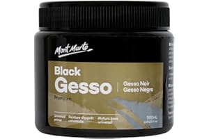 Mont Marte Black Gesso 17oz (500ml), Universal Primer, Suitable for All Paints Including Acrylic and Oil