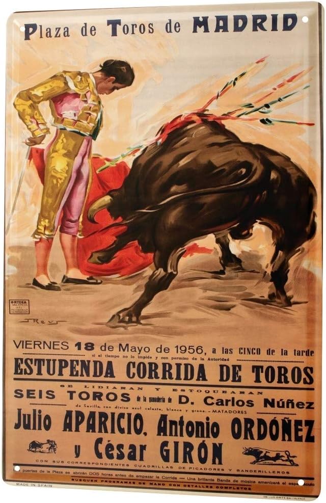 Amazon Com Leotie Since 2004 Tin Sign Metal Plate Decorative Sign Home Decor Plaques World Tour Madrid Bullfight Bullfighter Poster Metal Plate 8x12 Posters Prints