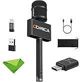 COMICA Revo S Wireless Handheld Interview Microphone,Reporter Mic with USB-C Receiver, Compatible with iPhone 15/16,Android Phones,Laptops,and PC, Professional Mic for Podcasting, Report,Interview
